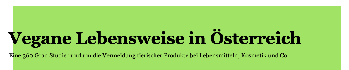 Studie Vegane Lebensweise in Österreich - Titelbild